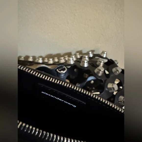 Alexander Wang Medium Rex Studded Leather Shoulder Bag Black - Picture 7 of 8